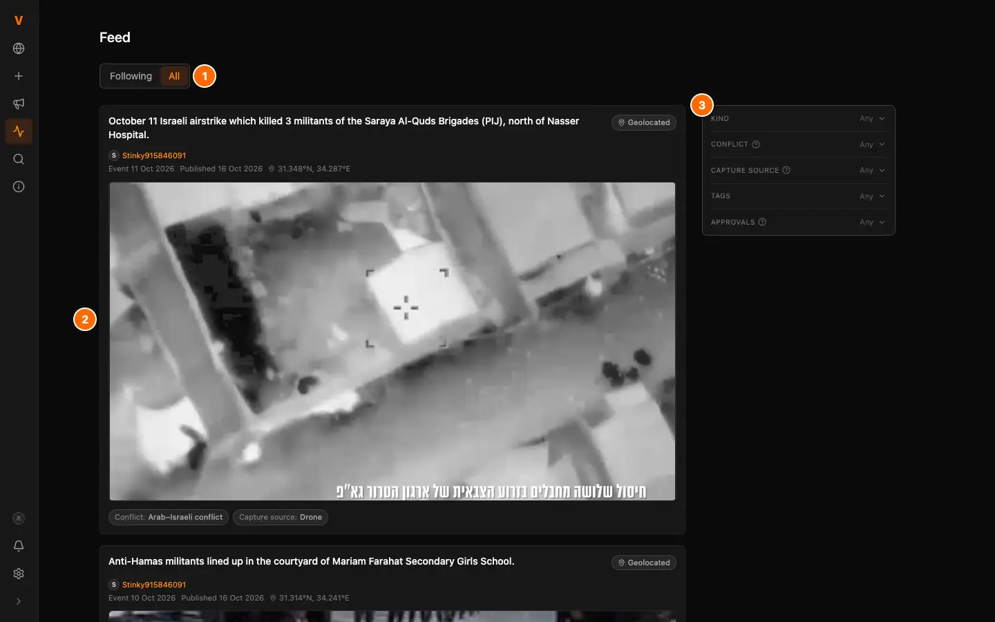 The Feed page, signed in, numbered